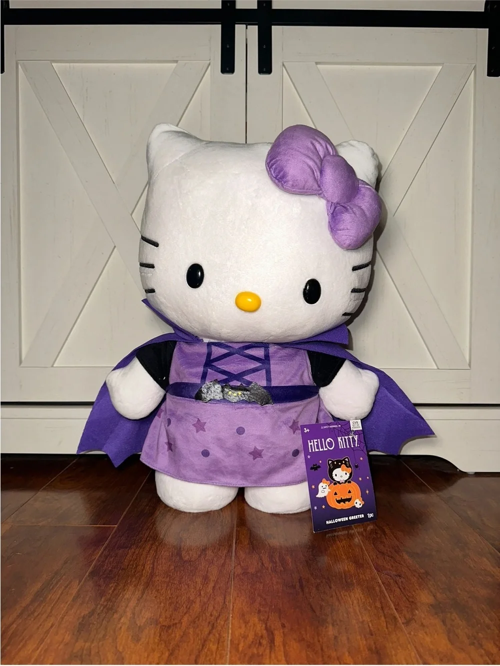 Hello Kitty Halloween Plush Greeter with Purple Bat Cape